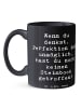 Mr. & Mrs. Panda Kaffeetasse Spruch Steinbock Perfektion mit Spruch in Schwarz