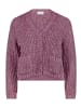 CARTOON Strick-Cardigan mit V-Ausschnitt in Dark Purple Melange