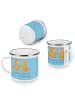 Mr. & Mrs. Panda Emaille Tasse Hochzeit Liebe mit Spruch in Sky Blue