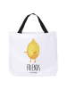 Mr. & Mrs. Panda Tote Bag Beste Freunde Zitrone mit Spruch in Weiß