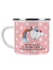 Mr. & Mrs. Panda Camping Emaille Tasse Einhorn Fliegendes Pferd ... in Rot Pastell