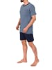 NORMANN Kurzarm Schlafanzug Pyjama Shorty Streifen in marine