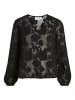 Vila Transparente Bluse Jacquard Langarm Shirt VISIRID in Schwarz