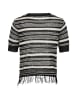 mahisha Damen Strickpullover in Schwarz Wollweiss