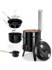 tectake 5in1 Outdoor-Kochkessel aus Stahl, 17l Volumen, emailliert