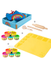 roba Play-Doh XL Spielset – Canvasbox, 3D-Kreativmatte, 12 Knete, Holzwerkzeuge