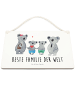 Mr. & Mrs. Panda Deko Schild Koala Familie zwei mit Spruch in Weiß