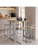 VCM  Holz Bartisch Stehtisch Tisch Tresen Xona 140x50 in Silber / Honig-Eiche