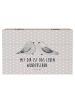 Mr. & Mrs. Panda Aufbewahrungsbox Turteltauben Liebe mit Spruch in Grau Pastell