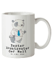 Mr. & Mrs. Panda Tasse Panda Bester Ersatzvater der Welt mit Spruch in Weiß