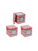 relaxdays 3 x Weihnachtskugel-Aufbewahrungsbox in Rot/ Weiß - (B)33 x (H)33 x (T)33 cm