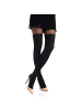 COFI 1453 Damen Strumpfhose hohe Taille gemusterte Strumpfhose Muster Optik in Schwarz