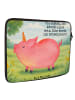 Mr. & Mrs. Panda Notebook Tasche Einhorn Schwein Design mit Spruch in Weiß