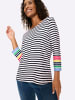 Heine 3/4-Arm-Shirt in ecru-marine-geringelt