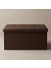 SCENA LIVING Rechteckiger Hocker mit Stauraum aus Kunstleder in Braun, 38 x 38 x 38 cm