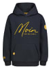Sublevel Hoodie Kapuze Frontprint Kängurutasche Look in Blau-2