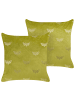 Beliani 2er-Set Dekokissen YUZURI in Grün/Gold