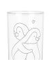 Mr. & Mrs. Panda Glas Pinguine Kuscheln mit Spruch in Transparent