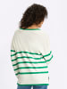 Heine Streifenpullover in grasgrün-ecru-geringelt