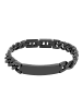 Adeliás Unisex Armband – Panzerarmband aus Edelstahl 21 cm in schwarz