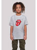 F4NT4STIC T-Shirt The Rolling Stones Zunge Rot in grau meliert