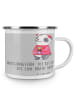 Mr. & Mrs. Panda Camping Emaille Tasse Beste Brautjungfern mit S... in Heather Grey