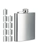 relaxdays 10 x Flachmann in Silber - 200 ml