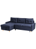 Beliani Ecksofa FLAKK in Blau/Braun - (W) 232 x (H) 90 x (L) 147 cm