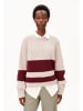 armedangels Strickpullover Rib Striped in beige bordeaux - 0001