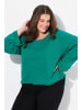 Ulla Popken Sweatshirt in smaragd grün