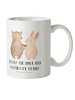 Mr. & Mrs. Panda Becher Bär und Hase Umarmen mit Spruch in Weiß