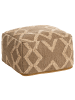 Beliani Pouf GOPI in Braun/Beige - (W) 50 x (H) 30 x (L) 50 cm