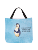Mr. & Mrs. Panda Strandtasche Pinguin Diät mit Spruch in Eisblau
