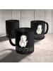 Mr. & Mrs. Panda Kaffeetasse Zahnarzt Detektiv mit Spruch in Schwarz