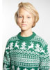 MO Jungen (Kids) Pullover in Grün Weiss