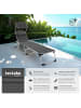 tectake klappbare Aluminium Sonnenliege, 220 x 60,5 x 34 cm, mit Seitentasche