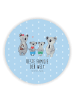 Mr. & Mrs. Panda Rund Magnet Koala Familie zwei mit Spruch in Blau Pastell