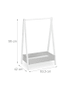 relaxdays Kinder-Kleiderständer in Weiß/ Grau - (B)63,5 x (H)99 x (T)42 cm