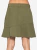 SASSYCLASSY Jeans Rock mit Volant in Khaki