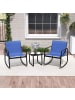 COSTWAY 3tlg. Gartenmöbel Set in Blau