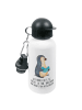 Mr. & Mrs. Panda Sportflasche Pinguin Buch mit Spruch in Weiß