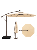 COSTWAY 300cm Ampelschirm mit LED & Sandsäcke in Beige