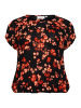 KAFFE curve Kurzarm-Bluse KCami Loose fit in Red Flower