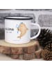 Mr. & Mrs. Panda XL Emaille Tasse Einhorn Muffin ohne Spruch in Weiß