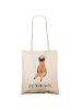 Mr. & Mrs. Panda Shopper Bag Faultier Kaffee mit Spruch in Creme