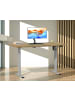 VCM  Schreibtisch höhenverstellbar Lona 140x80 in Silber / Honig-Eiche