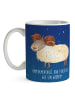 Mr. & Mrs. Panda Kaffeetasse Sternzeichen Widder mit Spruch in Sternenhimmel Blau
