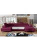 MF Design Rodri Recamiere Links in Weinrot -  (L) 202 x (B) 345 x (H) 90 cm