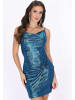 faina Women Dress in navy metallic