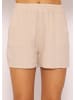 SASSYCLASSY Musselin Shorts mit Leo-Print in Beige